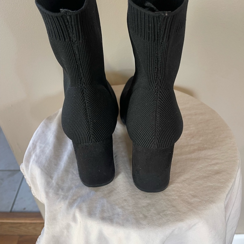 Mia Black Ankle Boots 8 Heels Fashion Design High Shoes Samsara Women’s Classy - Picture 6 of 7